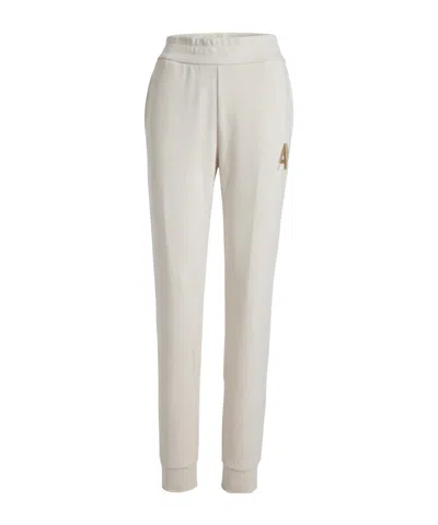 Armani Exchange Elastic Waist Casual Pants In White