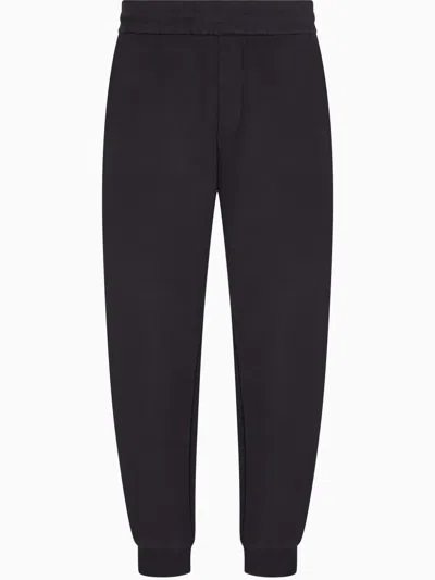 Armani Exchange Cotton French Terry Jogger Pants In Navy Blue