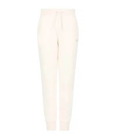 Armani Exchange Elastic Waist Sweatpants In White