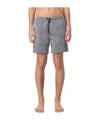 Armani Exchange Elastic Waist Swim Trunks In Gray