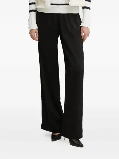 Armani Exchange Elastic-waist Trousers In Black
