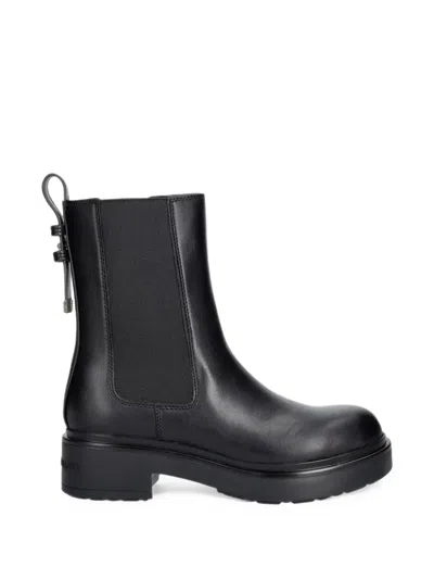Armani Exchange Elasticated-panel Chelsea Boots In Black
