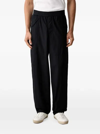 Armani Exchange Elasticated-waist Trousers In Black