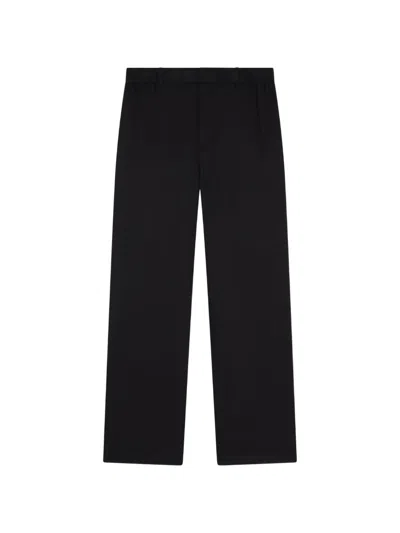Armani Exchange Elasticated-waist Wide-leg Trousers In Black