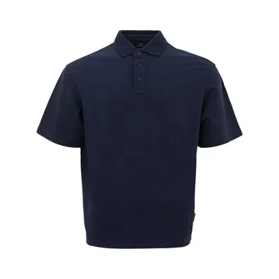 Armani Exchange Elegant Cotton Polo Men's Shirt In Blue