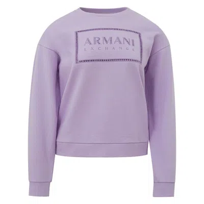 Armani Exchange Elegant Purple Cotton Knit Sweater