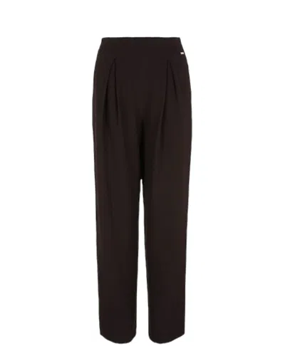 Armani Exchange Elegant Relaxed Fit Trousers For Women In Brown