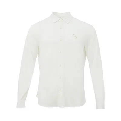 Armani Exchange Elegant Organic Cotton Men's Shirt In White