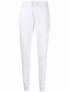 Armani Exchange Embellished-logo Sweatpants In Weiss
