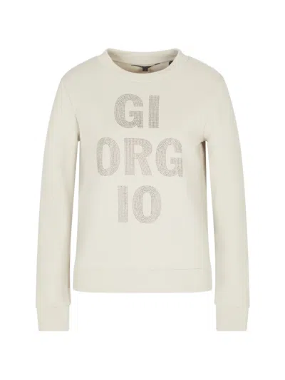 Armani Exchange Embellished Sweatshirt In White