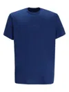 Armani Exchange Embossed Crew-neck T-shirt In Blue