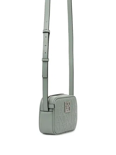 Armani Exchange Embossed-logo Crossbody Bag In Green