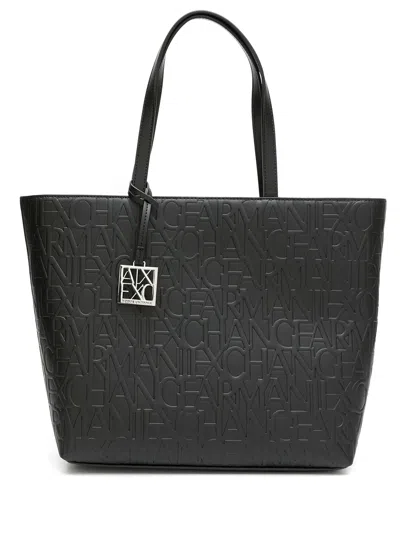 ARMANI EXCHANGE EMBOSSED-LOGO PATTERN TOTE BAG