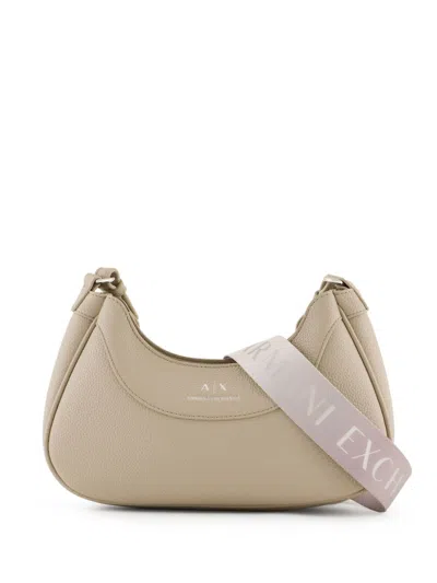 Armani Exchange Schultertasche Mit Logo-stempel In Beige