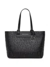Armani Exchange Embossed Logo Tote Bag In Black