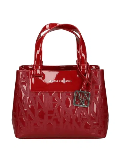 Armani Exchange Embossed Tote Bag In Red