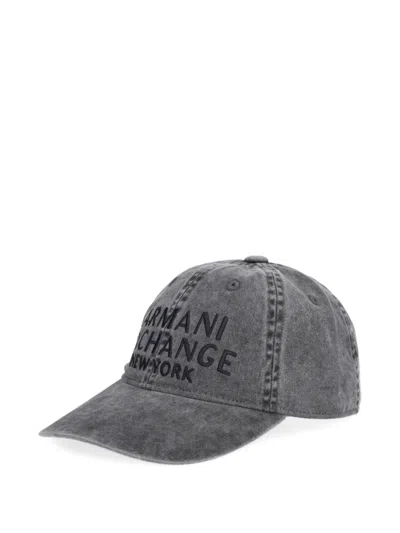 Armani Exchange Embroidered Baseball Cap In Gray