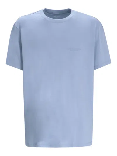 Armani Exchange Embroidered Cotton T-shirt In Blue