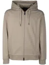 Armani Exchange Embroidered Hooded Sweater With Ribbed Finish In 中性色
