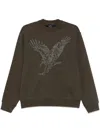 Armani Exchange Embroidered-logo Sweatshirt In Green