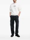 Armani Exchange Embroidered Long-sleeve Sweatshirt In White