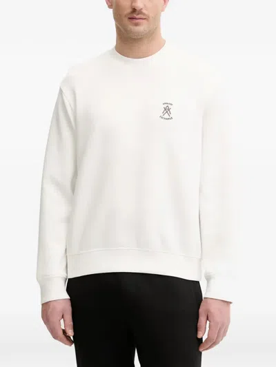 Armani Exchange Embroidered Sweatshirt In White