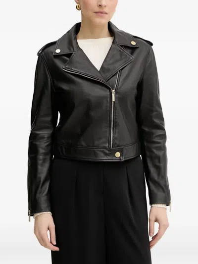 Armani Exchange Epaulette Zip-up Jacket In Black
