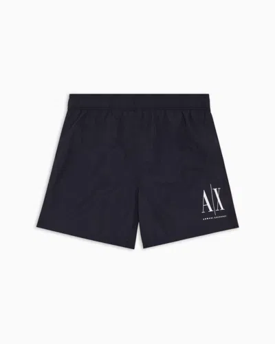 ARMANI EXCHANGE FABRIC SWIM BOXER WITH LOGO