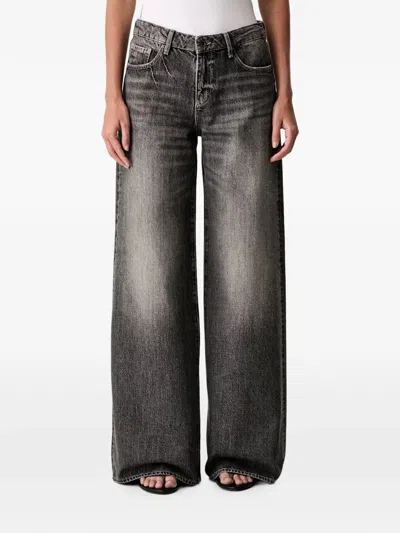 Armani Exchange Faded Wide-leg Jeans In Multi