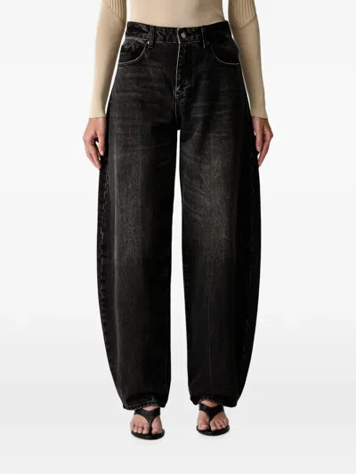 Armani Exchange Faded-effect Jeans In Black