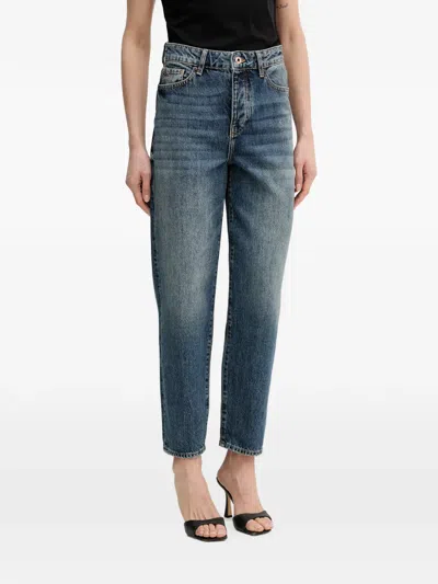 Armani Exchange Faded-effect Jeans In Blue