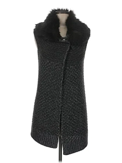 Pre-owned Armani Exchange Faux Fur Vest In Black