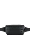 Armani Exchange Faux-leather Belt Bag In Black