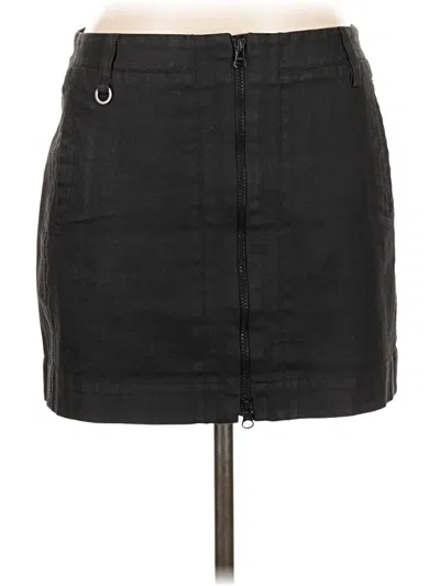 Pre-owned Armani Exchange Faux Leather Skirt In Black