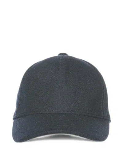 Armani Exchange Felt Baseball Cap In Blue