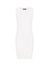 Armani Exchange Fitted Midi Dress With Textured Fabric In White