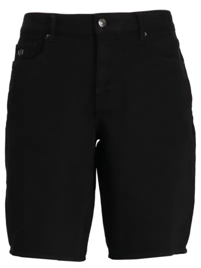 Armani Exchange Five-pocket Cotton Bermuda Shorts In Black