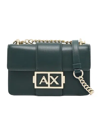 Armani Exchange Flap-over Shoulder Bag In Green
