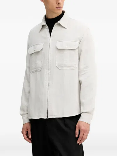 Armani Exchange Flap-pocket Zip Shirt In Neutral