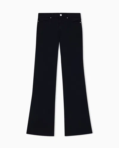 Armani Exchange Flared Cotton Jeans In Black