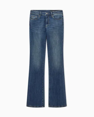 Armani Exchange Flared Cotton Jeans In Blue
