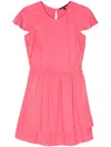 Armani Exchange Flared Layered-skirt Dress In Pink