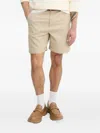 Armani Exchange Flat-front Welted-pocket Shorts In Neutral