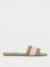 Armani Exchange Striped Slides In Green