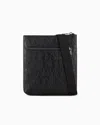Armani Exchange Embossed-logo Messenger Bag In Black