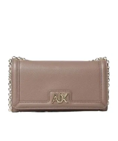 Armani Exchange Flip Shoulder Bag In Brown