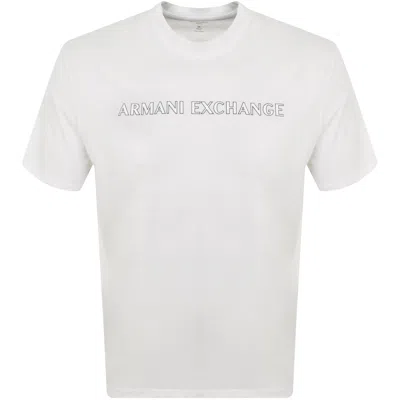 ARMANI EXCHANGE ARMANI EXCHANGE FLOCKED LOGO T SHIRT WHITE