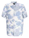 Armani Exchange Floral-print Shirt In Blue