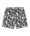 Armani Exchange Floral-print Swim Shorts In Gray