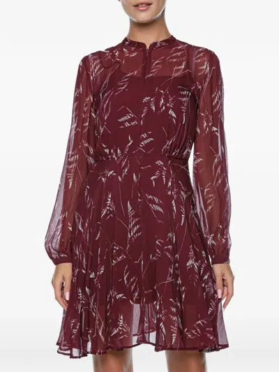 Armani Exchange Floral-print Long-sleeve Mini Dress In Multi